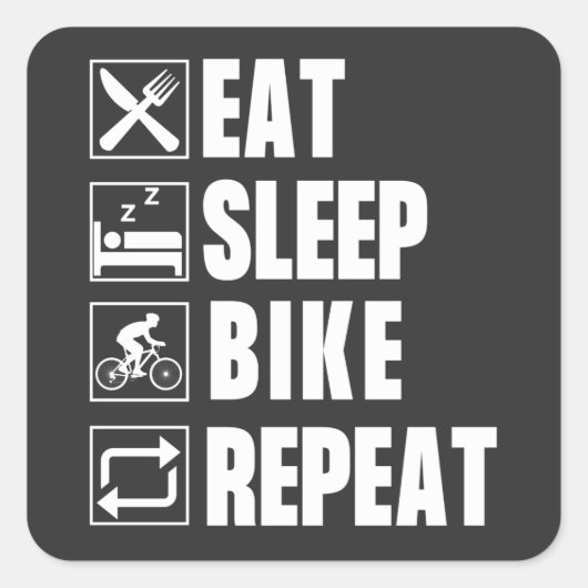 BIKE VIERKANTE STICKER (Voorkant)