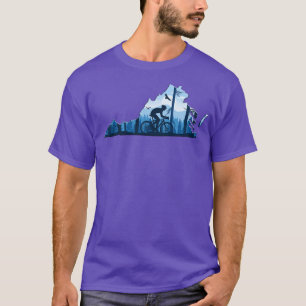 Bike Virginia State Kaart Mountainbiken Blue Ridge T-shirt