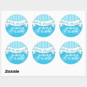bike voor drie baby-schotters ronde sticker (Vel)