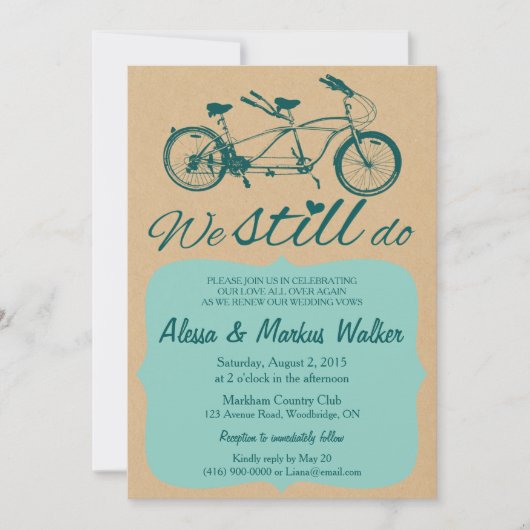 Bike Vow-uitnodiging tot vernieuwing "We doen het Kaart (Voorkant)