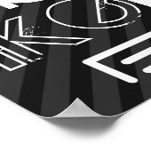 Bike; zwarte en donkergrijze strepen poster (Hoek)