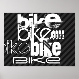 Bike; zwarte en donkergrijze strepen poster