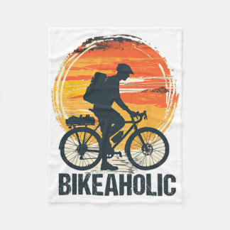 Bikeaholic Bikepacking Long Distance Cycling Bicyc Fleece Deken