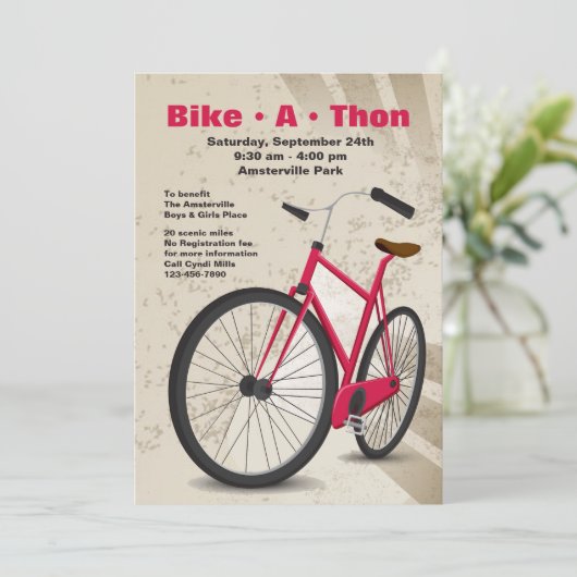 Bikeathon-uitnodiging Kaart (Staand voorkant)