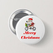 BikeChick Santa Ronde Button 5,7 Cm (Voorkant /achterkant)