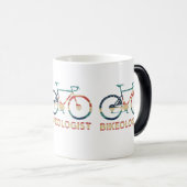 "BIKEOLOGIST" Vintage Cycling Mug Magische Mok (Voorkant rechts)
