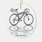 Bikepackfiets zwart-wit keramisch ornament (Links)