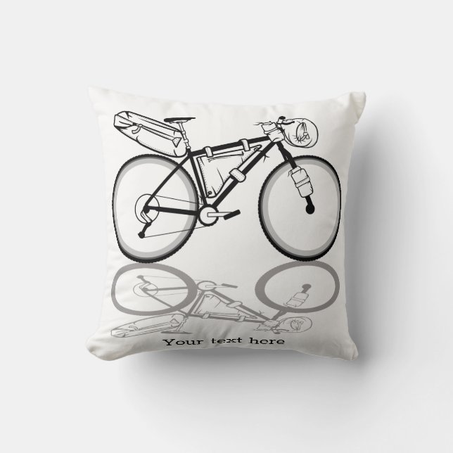 Bikepackfiets zwart-wit kussen (Voorkant)