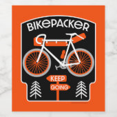Bikepacking Fiets Touring Wijn Etiket (Enkel label)