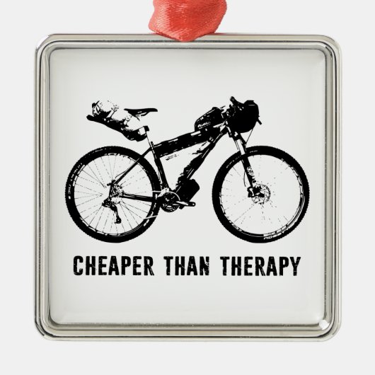Bikepacking, goedkoper dan therapie metalen ornament (Voorkant)