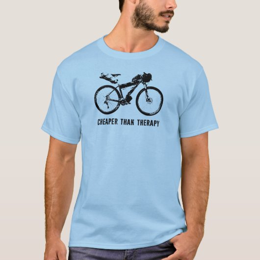 Bikepacking, goedkoper dan therapie t-shirt (Voorkant)