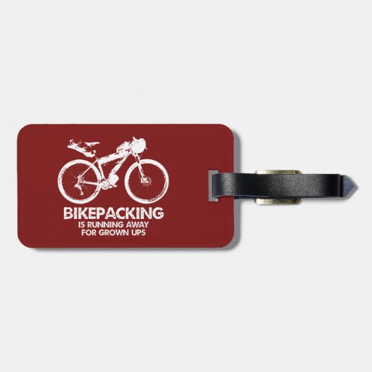 Bikepacking is weglopen voor volwassenen bagagelabel (Achterkant horizontaal)