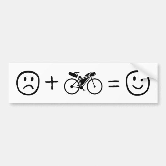 Bikepacking maakt je gelukkig bumpersticker (Voorkant)