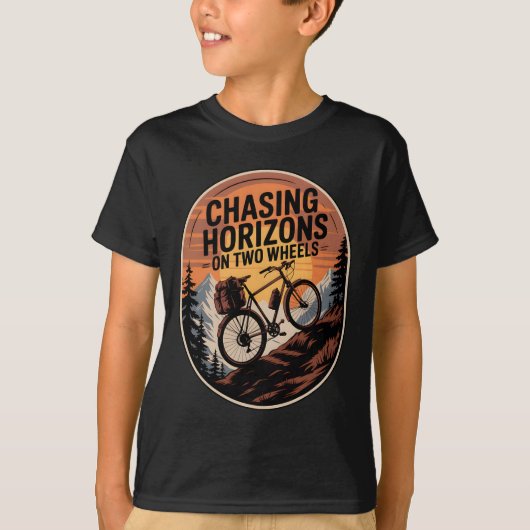 Bikepacking Outdoor Mountain Biking Chasing Horizo T-shirt (Voorkant)