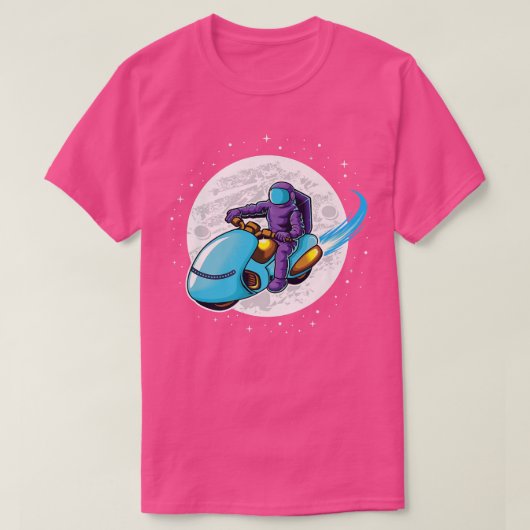 Biker Astronaut Cosmonauts Space Moon Planets T-shirt (Design voorkant)