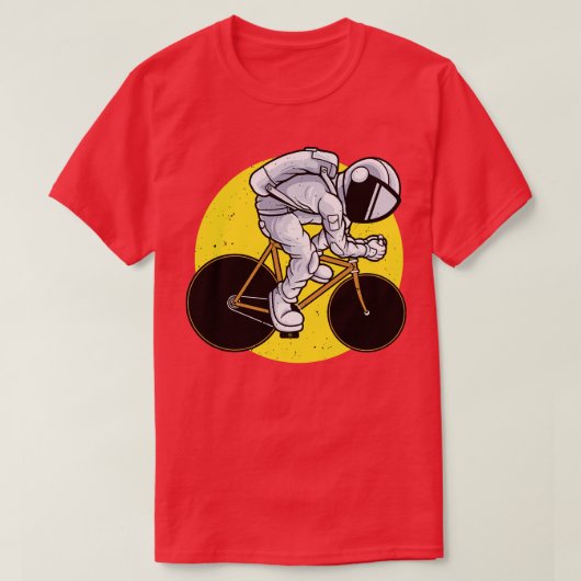 Biker Astronaut Space Cyclist fietsen T-shirt (Design voorkant)