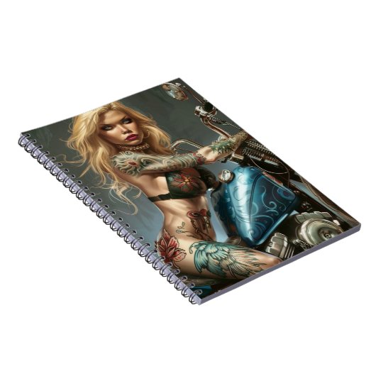 Biker Babe10 Notitieboek (Rechterzijde)