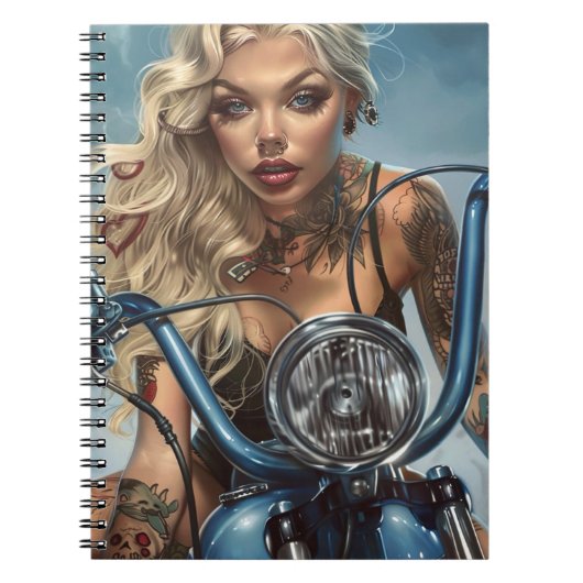 Biker Babe11 Notitieboek (Voorkant)