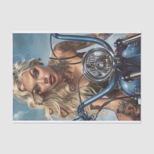 Biker Babe11 Tissuepapier (Voorkant)