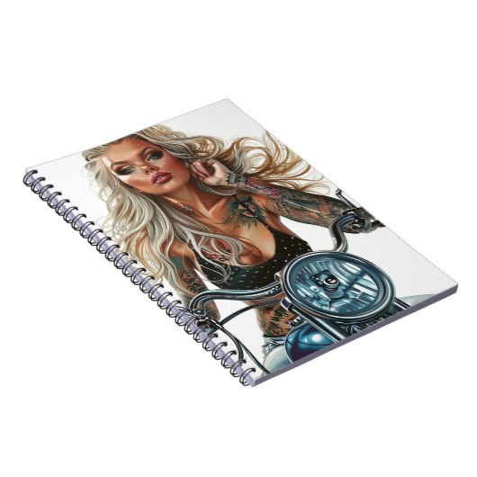 Biker Babe12 Notitieboek (Rechterzijde)