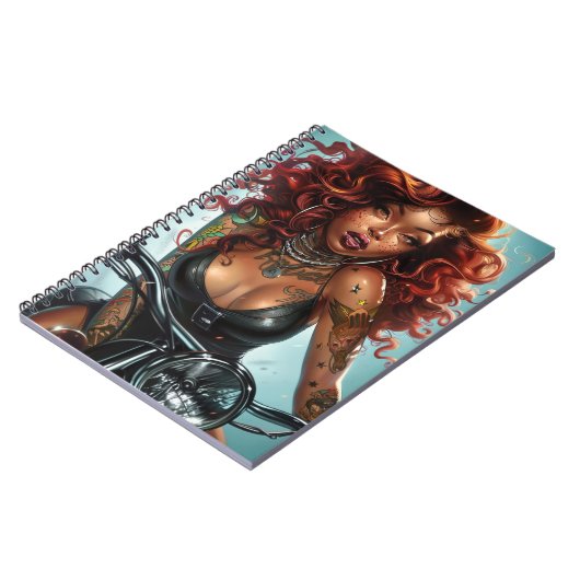 Biker Babe1 Notitieboek (Linkerzijde)