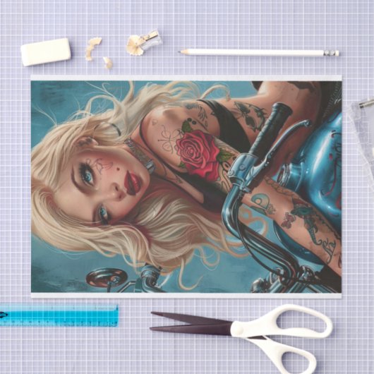 Biker Babe4 Tissuepapier (Craft)