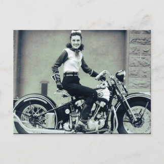 Biker Babe Briefkaart