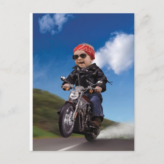 Biker Babe Briefkaart (Voorkant)