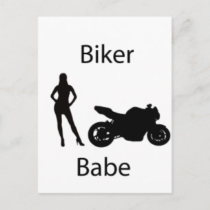 Biker babe briefkaart