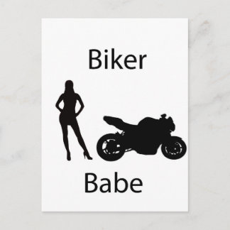 Biker babe briefkaart