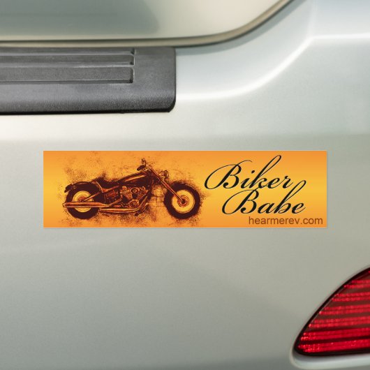 Biker Babe Bumpersticker (Op auto)