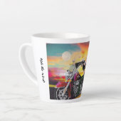 Biker Babe Fantasy Motorfiets Latte Cup Mok (Linkerhoek)
