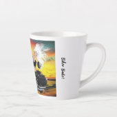 Biker Babe Fantasy Motorfiets Latte Cup Mok (Rechts)