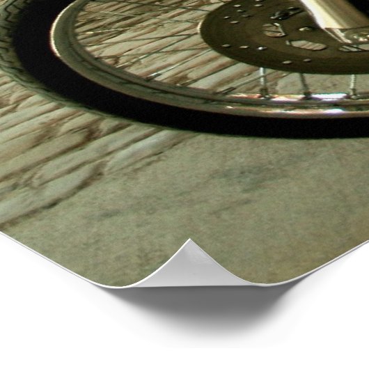 Biker Babe op een Hawg - Poster (Hoek)