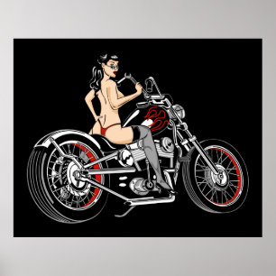 Biker Babe Poster