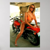 Biker Babe Poster - Blond Bikini Babe (Voorkant)