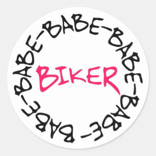 Biker Babe Ronde Sticker