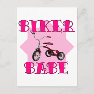 Biker Babe/roze Briefkaart