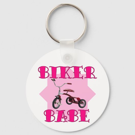 Biker Babe/roze Sleutelhanger (Voorkant)