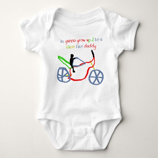 Biker Baby Baby Groei Romper (Voorkant)