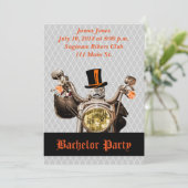Biker Bachelor Party Invitation for Motorcycle Kaart (Staand voorkant)