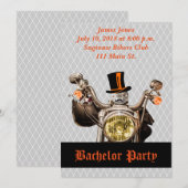 Biker Bachelor Party Invitation for Motorcycle Kaart (Voorkant / Achterkant)