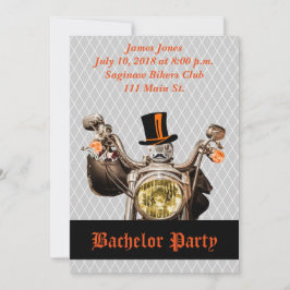 Biker Bachelor Party Invitation for Motorcycle Kaart
