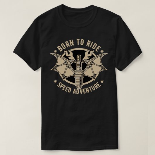 BIKER BADGE VLEUGEL T-SHIRT (Design voorkant)