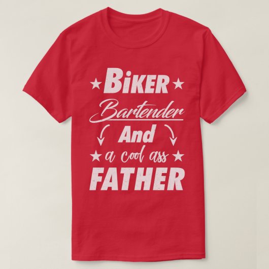 Biker Bartender vader T-shirt (Design voorkant)