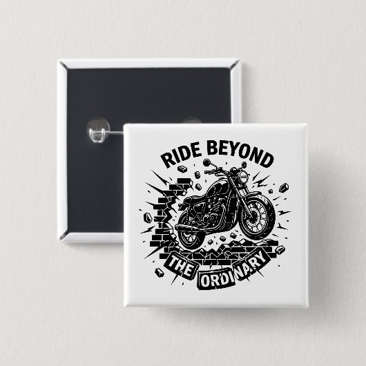Biker Beyond Limits Ride Vierkante Button 5,1 Cm (Voorkant /achterkant)
