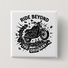 Biker Beyond Limits Ride Vierkante Button 5,1 Cm
