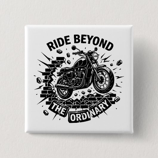 Biker Beyond Limits Ride Vierkante Button 5,1 Cm (Voorkant)