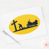 BIKER BIDDEN OVALE STICKER (Envelop)