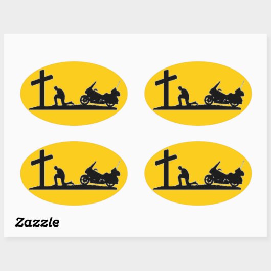 BIKER BIDDEN OVALE STICKER (Vel)